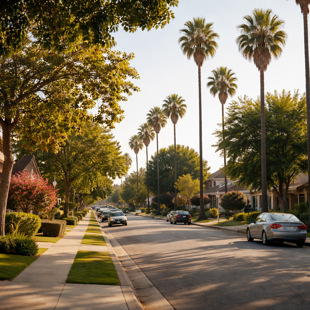 조용한 캘리포니아 주거지역의 오후풍경, 일상루틴이 이어지는 네