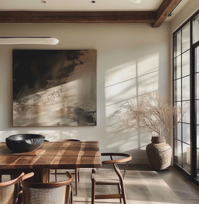 “아침 햇살이 비치는 미니멀한 주방에서 시작되는 조용한 캘리포니아의 일상”