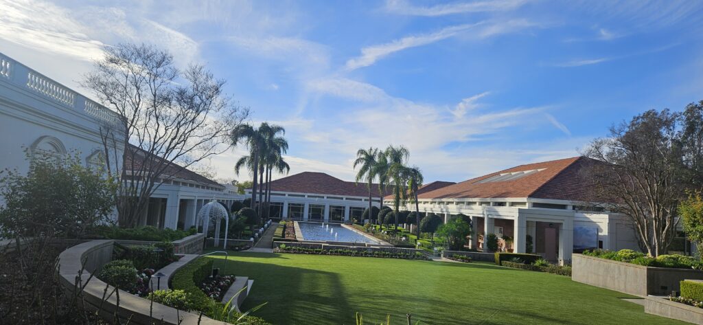 Garden view of the Richard Nixon Presidential Library and Museum in Yorba Linda, California