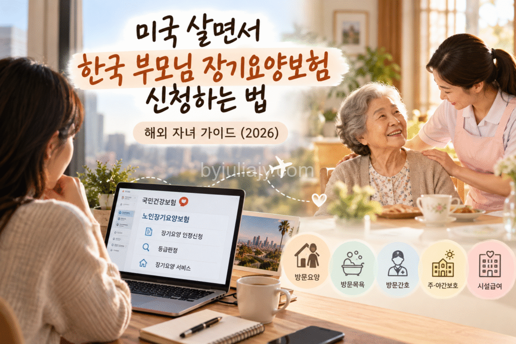 korea-long-term-care-parents-expat-us-2026(1) 미국에서 한국 부모님 장기요양보험 신청하는 방법과 방문요양·시설급여 안내