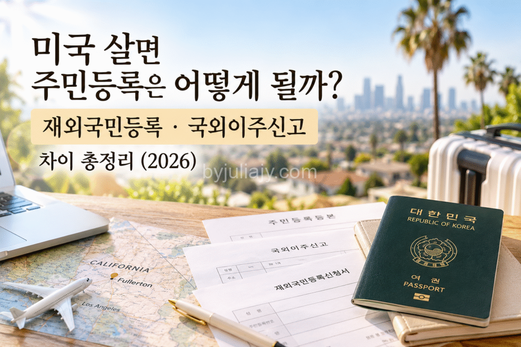 korea-resident-registration-overseas-us-2026 미국 거주자의 한국 주민등록 재외국민등록 국외이주신고 차이 2026년 안내