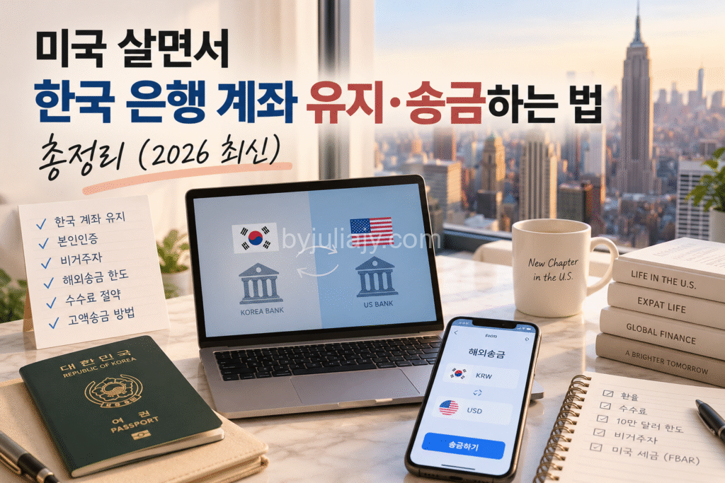 korean-bank-account-us-remittance-2026 미국에서 한국 은행 계좌 유지와 해외송금하는 방법 및 2026년 송금 한도 안내