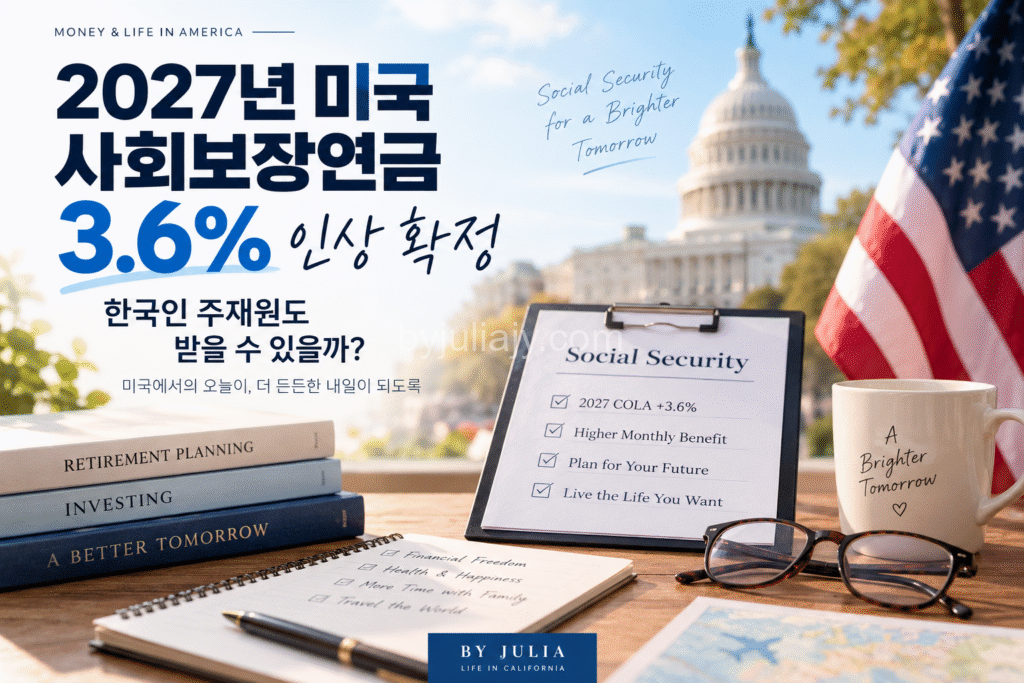 2027년 미국 사회보장연금 3.6% 인상 확정과 한국인 주재원의 연금 수급 자격 및 은퇴 준비 안내 이미지